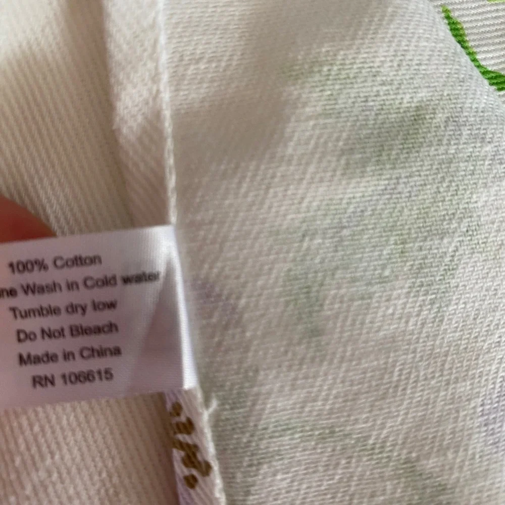 Two's Company Floral Cotton Tea Towel Live Life In Full Bloom Purple Green White